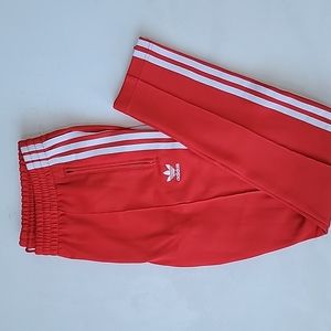 Women's Red Adidas Drawstring Joggers, S